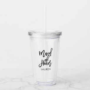 Trendy Script "Maid of Honor" Bruiloft Acryl Drinkbeker