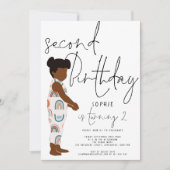 Trendy Script Meisje Donker Haar Regenbogen 2e ver Kaart (Voorkant)