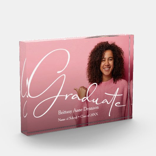 Trendy Script Modern Afstuderen Fotoblokken (Links)