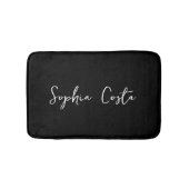 Trendy Script Modern Custom Signature Name Black Badmat (Voorkant)