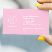 Trendy Script Modern Roze Minimalist Bold Visitekaartje