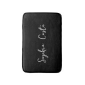 Trendy Script Moderne Aangepaste Handtekening Naam Badmat (Voorkant Verticaal)