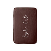 Trendy Script Moderne Aangepaste Handtekening Naam Badmat (Voorkant Verticaal)