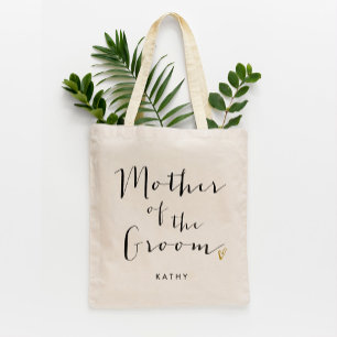 Trendy Script "Moeder van de Groom" Tote Bag