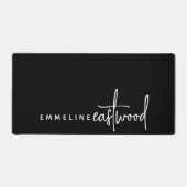 Trendy Script Monogram Zwart Bureaumat (Voorkant)