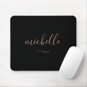 Trendy Script Monogram Zwarte Goud Muismat (Met muis)