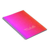 Trendy script name gepersonaliseerd hot roze notitieboek (Rechterzijde)