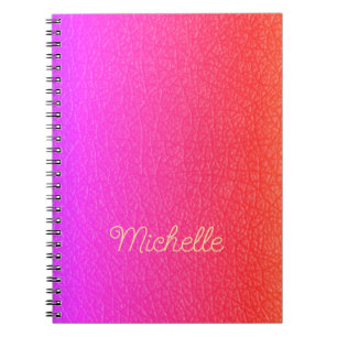 Trendy script name gepersonaliseerd hot roze notitieboek
