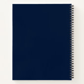 Trendy Script Navy Blue Minimalistisch Monogram Notitieboek (Achterkant)