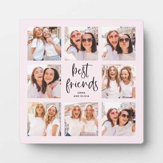 Trendy Script op Blush | Beste vrienden met meerde Fotoplaat (Voorkant)