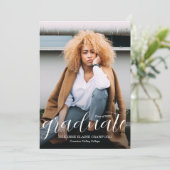 Trendy Script Overlay Afstuderen Aankondiging (Staand voorkant)