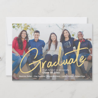 Trendy Script Overlay | Eén Afstuderen van de foto Aankondiging