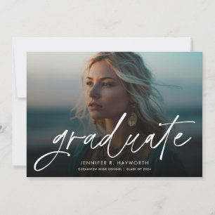 Trendy Script Overlay Multi Photo Afstuderen Aankondiging