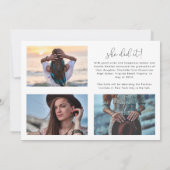 Trendy Script Overlay Multi Photo Afstuderen Aankondiging (Achterkant)