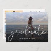 Trendy Script Overlay Multi Photo Afstuderen Aankondiging (Voorkant / Achterkant)