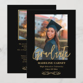 Trendy Script Overlay | Twee foto-Afstuderen Aankondiging (Voorkant / Achterkant)