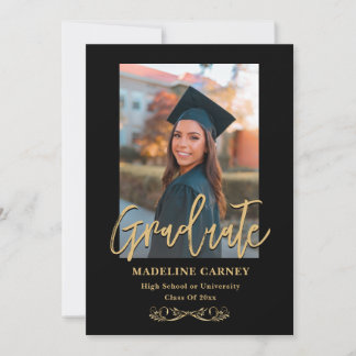 Trendy Script Overlay | Twee foto-Afstuderen Aankondiging