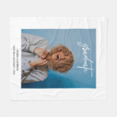 Trendy Script Photo Afstuderen Fleece Deken (Voorkant (Horizontaal))