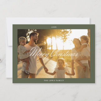 Trendy Script Prettig Kerstfeest Eenvoudige Enkele Feestdagenkaart