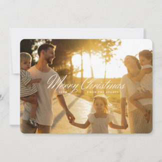 Trendy Script Prettig Kerstfeest Eenvoudige Enkele Feestdagenkaart