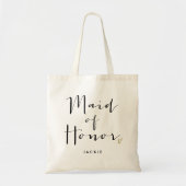 Trendy Script Typography "Maid of Honor" Tote Bag (Voorkant)