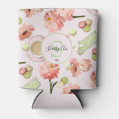 Trendy Shabby Chic Peonies and Macarons Set Blikjeskoeler (Voorkant)