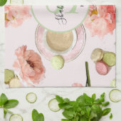 Trendy Shabby Chic Peonies and Macarons Set Theedoek (Gevouwen)