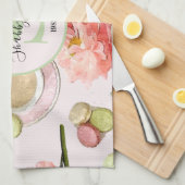 Trendy Shabby Chic Peonies and Macarons Set Theedoek (Quarter Fold)