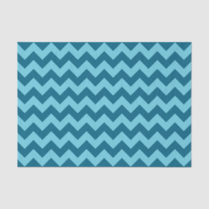 Trendy Shades of Blue Chevron Pattern Tissuepapier
