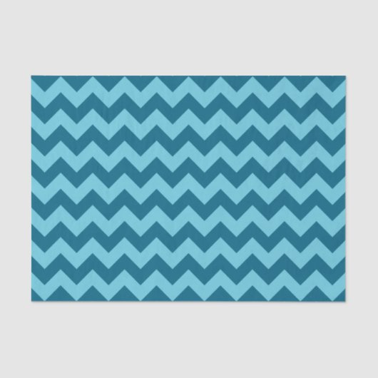 Trendy Shades of Blue Chevron Pattern Tissuepapier (Voorkant)