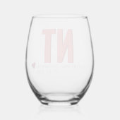 Trendy Shadow Monogram Bruiloft Gepersonaliseerd S Wijnglas Zonder Voet (Achterkant)
