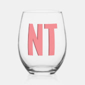 Trendy Shadow Monogram Bruiloft Gepersonaliseerd S Wijnglas Zonder Voet (Voorkant)