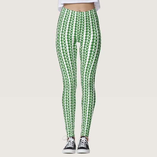 Trendy Shamrock Patterned Leggings (Voorkant)