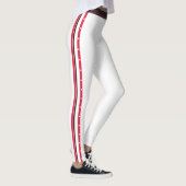 Trendy Side Stripe Mode Button Red White Black Leggings (Rechts)