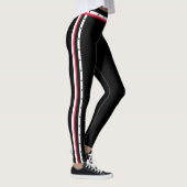 Trendy Side Stripe Mode Red White Black Stippen Leggings (Rechts)