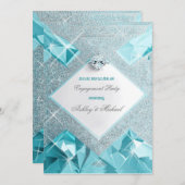 Trendy sieraden turquoise glinstert verfijnd kaart (Voorkant / Achterkant)