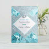 Trendy sieraden turquoise schittert verfijnd kaart (Staand voorkant)