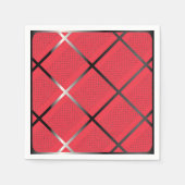 Trendy Silver Geometric Pattern Red Stylish Art Servet (Voorkant)