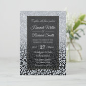 Trendy Silver Glitter & Leopard Ombre Black Print Kaart (Staand voorkant)
