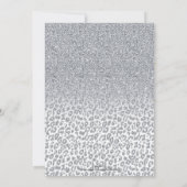 Trendy Silver Glitter & Leopard Ombre Black Print Kaart (Achterkant)