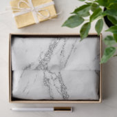 Trendy Silver Glitter Marble Modern Tissuepapier (Geschenk)