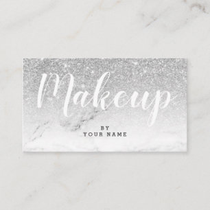 Trendy Silver Glitter Marble Visitekaartje