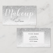 Trendy Silver Glitter Marble Visitekaartje (Voorkant / Achterkant)