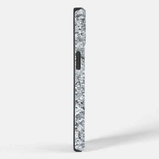 Trendy Silver Glitter Monogram Initiaal Name Case-Mate iPhone Case (Achterkant / Rechts)