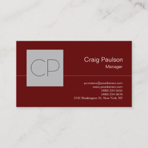Trendy Silver Grey Chic Monogram Visitekaartje