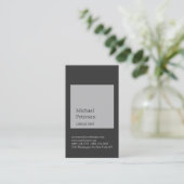 Trendy Silver Grey Stripe Consultant Visitekaartje (Staand voorkant)