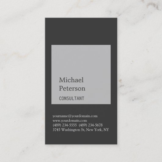 Trendy Silver Grey Stripe Consultant Visitekaartje (Voorkant)