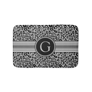Trendy Silver Leopard Pattern en Monogram Badmat