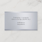 Trendy Silver Look Elegant Handschrift Script Visitekaartje (Achterkant)