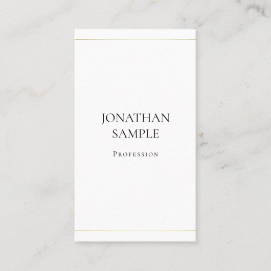 Trendy Simple Design Elegant Plain Luxury Modern Visitekaartje (Voorkant)